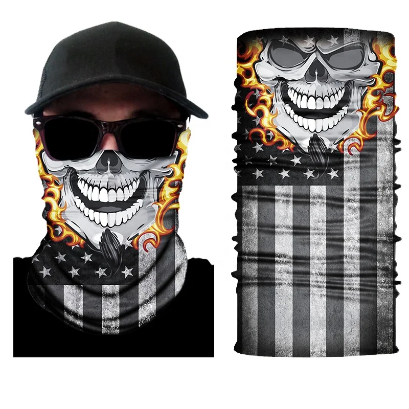 
Wholesale Multifunctional Seamless Elastic Skull Custom Tubular Bandana/ Face shield/Neck warm /Head scarf 