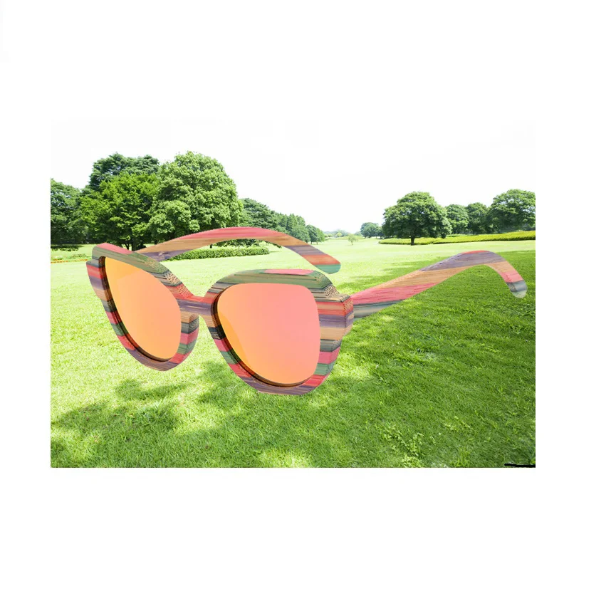 

2021 New Handmade Bamboo Glasses European and American Fashion Ladies Polarized Sunglasses Colored Bamboo Sunglasses, Any colors