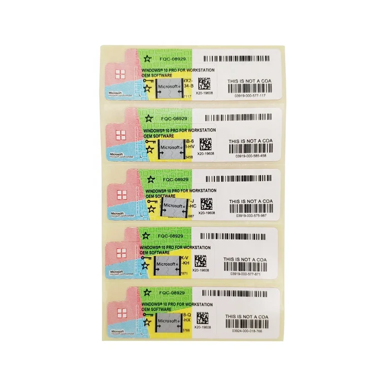 

Multi Lanugage 100% Activation Online Globally Microsoft WINDOWS 10 Pro Workstation Sticker