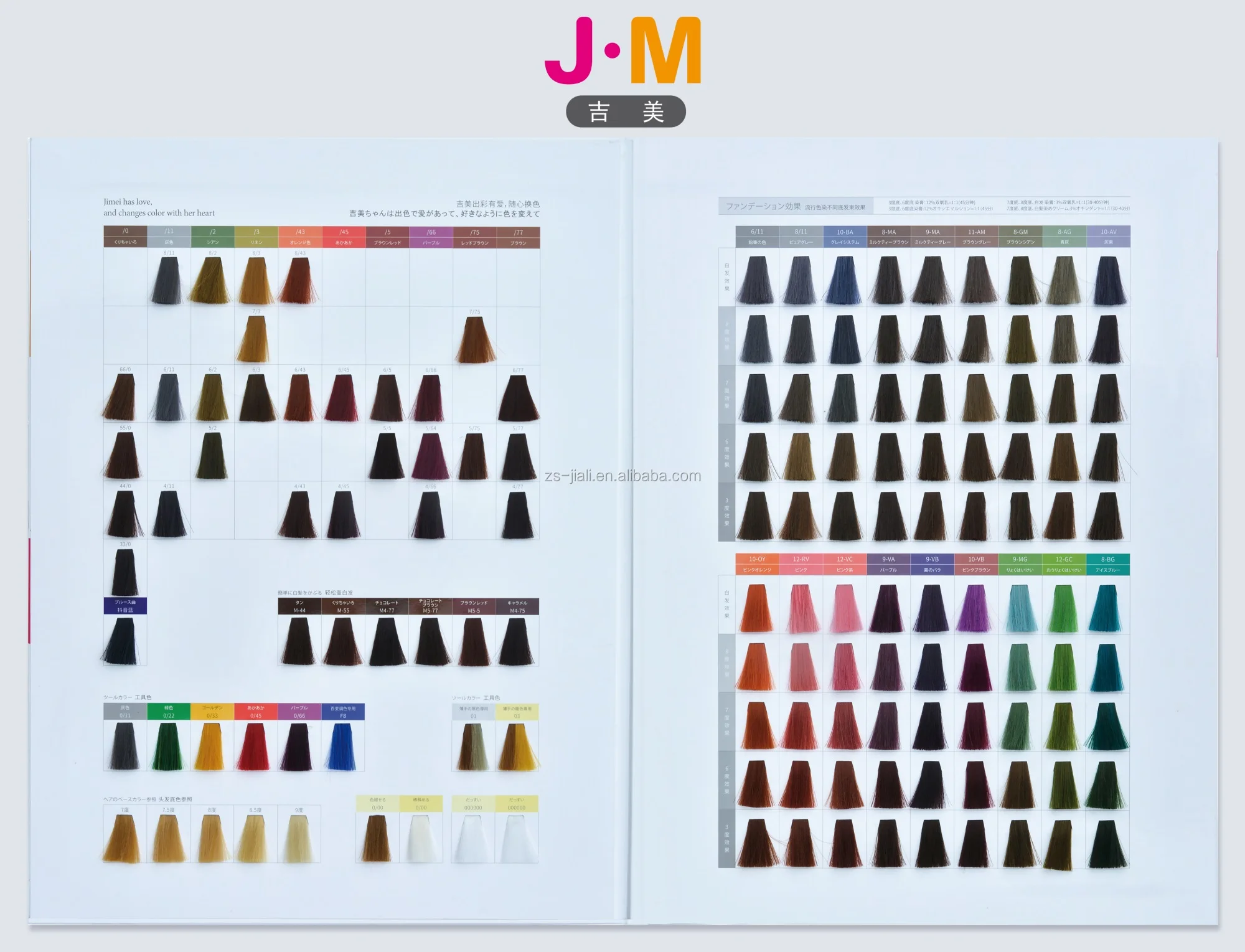 Jm Hair Color Chart Book Professional Fashion Color Shades Oem 133