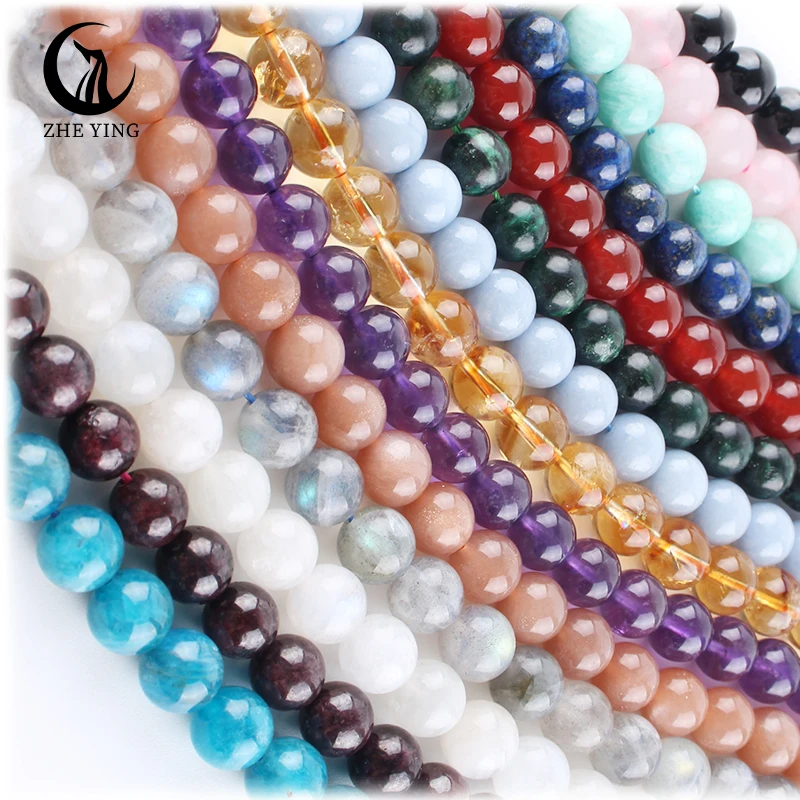 

6/8/10mm Natural Stone Beads Moq is 1 price higher round smooth gemstone loose beads 15" 38cm