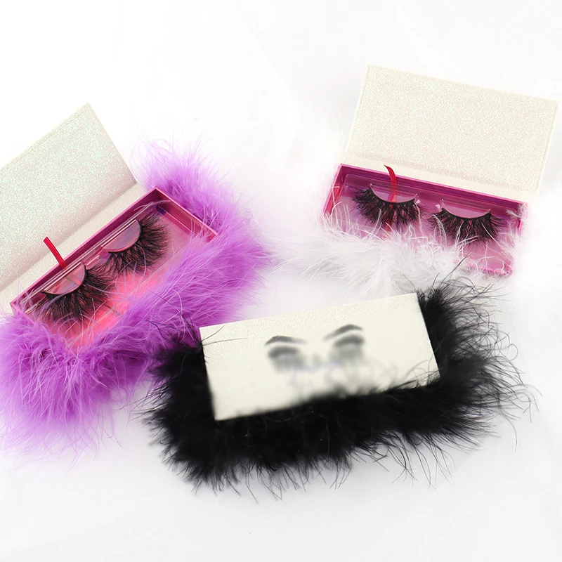 

Custom eyelashes packaging box wholesale 3D faux mink lashes 3d fluffy silk lashes eyelash vendors