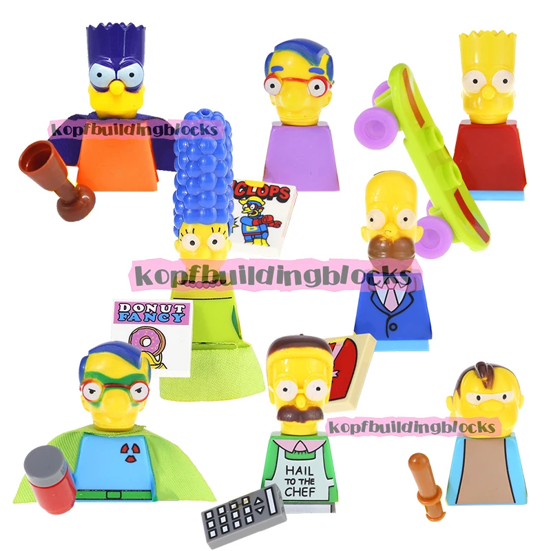 

KF6039 The Simpsons Season Movie Block Figure Marge Simpson Family Homer Nelson Bart Building Block Figure For Kids Collect Toy