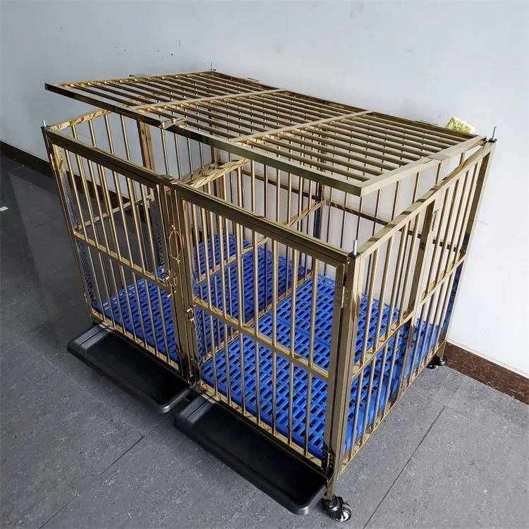 gold dog cage