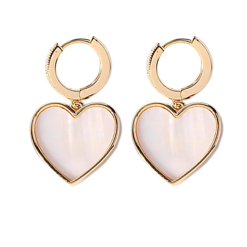 

Wholesale Gold plating Hanging type hoop Fashionable drop Earrings Heart earring