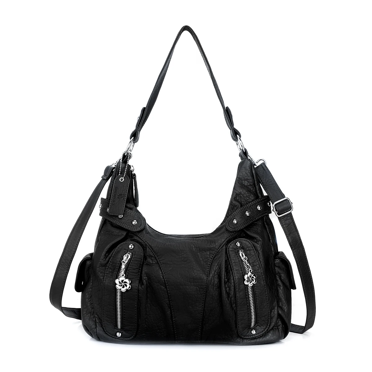 

Angelkiss Women Top Handle Satchel Handbags Shoulder Bag Messenger Tote Washed Leather Purse, Custom