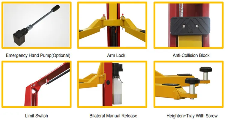 Manual Lock Release From Single Side Two Post Car Lift With 4t - Buy 2 ...