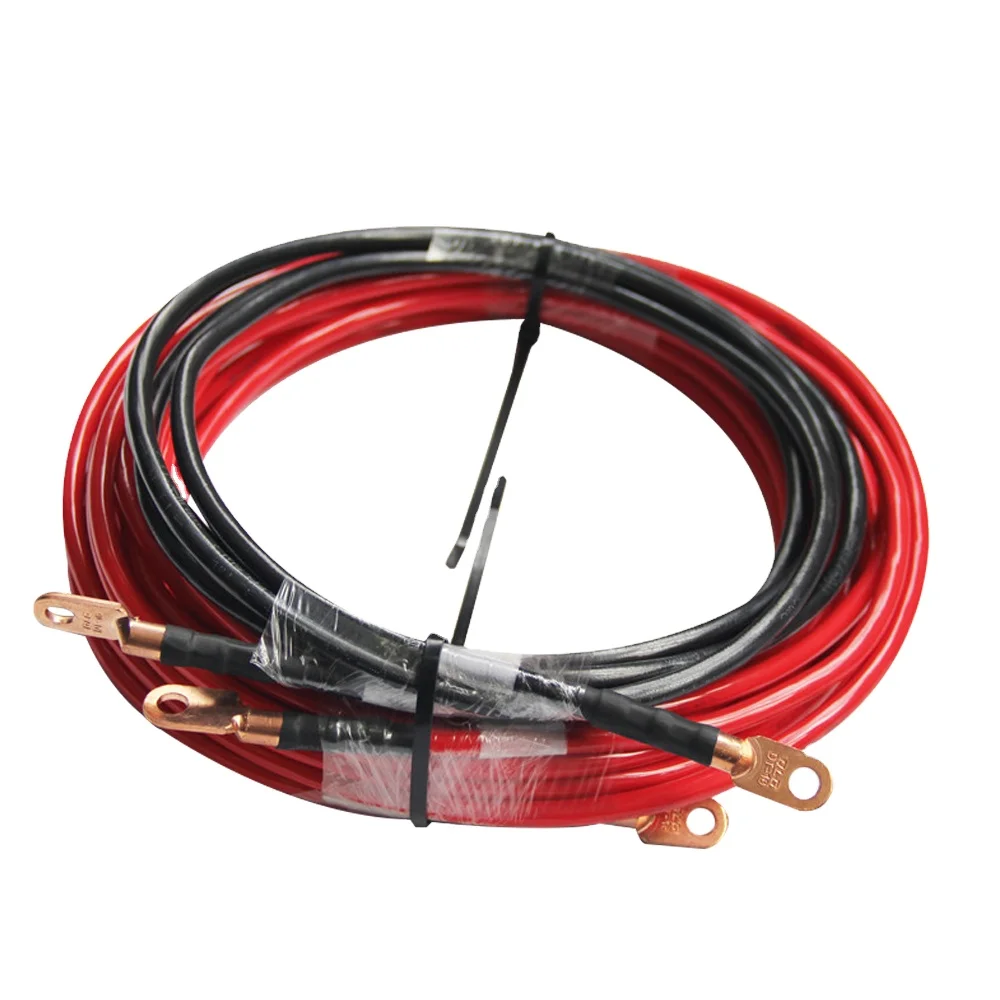 cable de tubería zapato m8 250cm 2,5m batería cable cable plus 35mm² rojo 2x