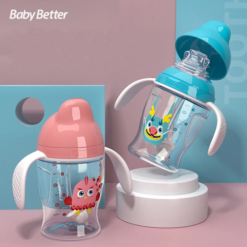 

Baosheng 280ml 10oz kids training Baby Water Bottle Feeding Spill Proof Babies Sippy Cup