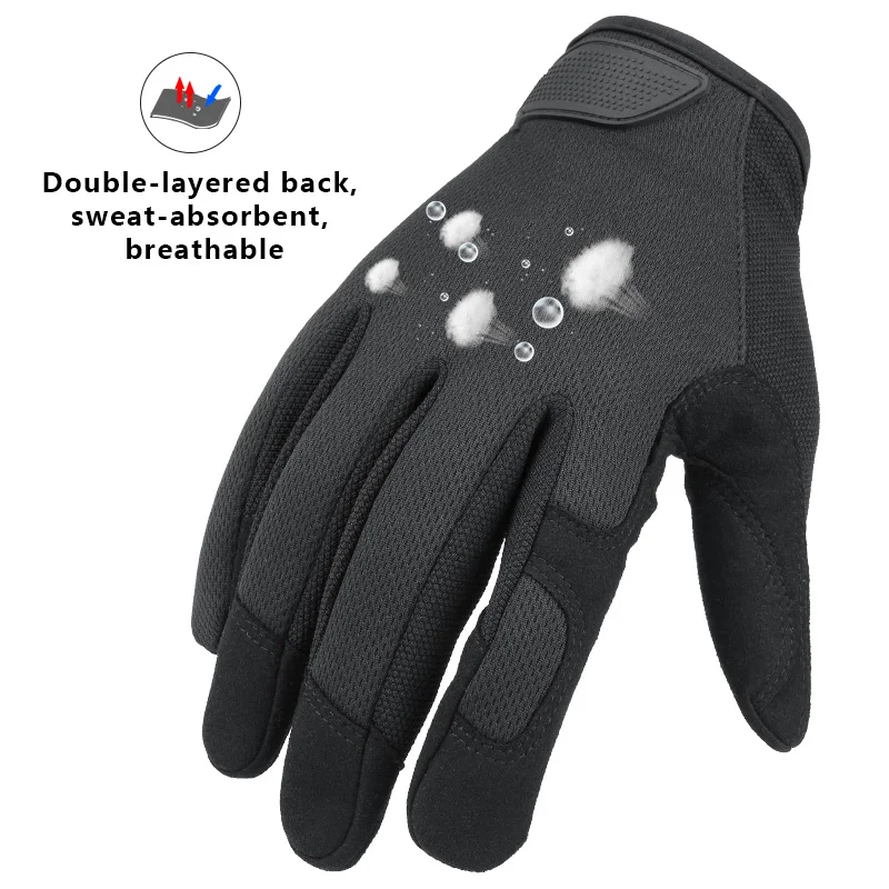 

New Fashion Full Finger Running Cycling Horse Riding Sports Gloves ., Black