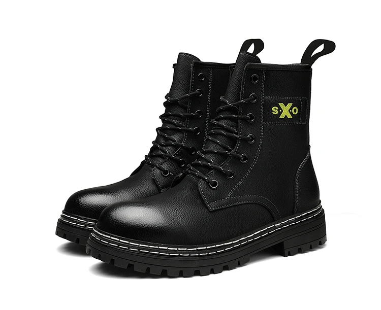 

Leather Black versatile couple Martin boots men's Boots
