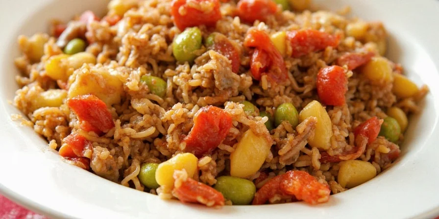 Cooking pot with jambalaya