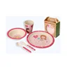 Creative anti ironing wear resistant tableware set delicate anti skid degradable bamboo fiber tableware for children