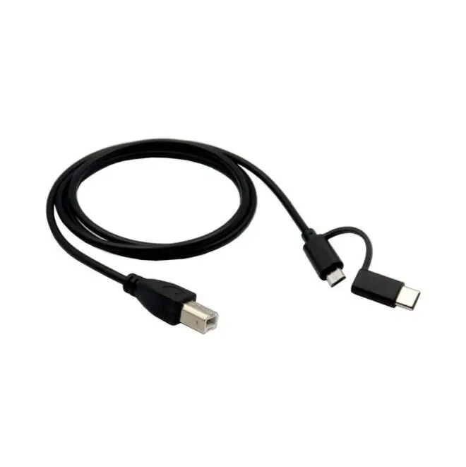 

2 in 1 USB C male/Micro usb 5pin male to USB 2.0 A male data transfer power charge cable 480mbps For MIDI Printer