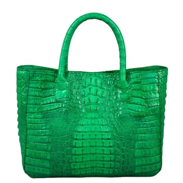 

Luxury 2022 green colors lady tote bags exotic skin every days bags for women genuine leather customized handbags