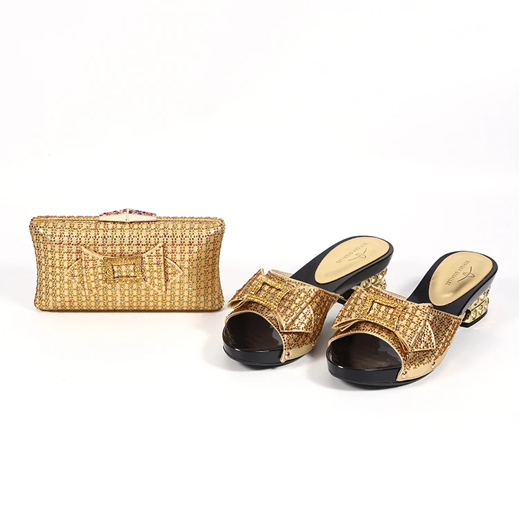 

African italian women shoes with bag to matching set