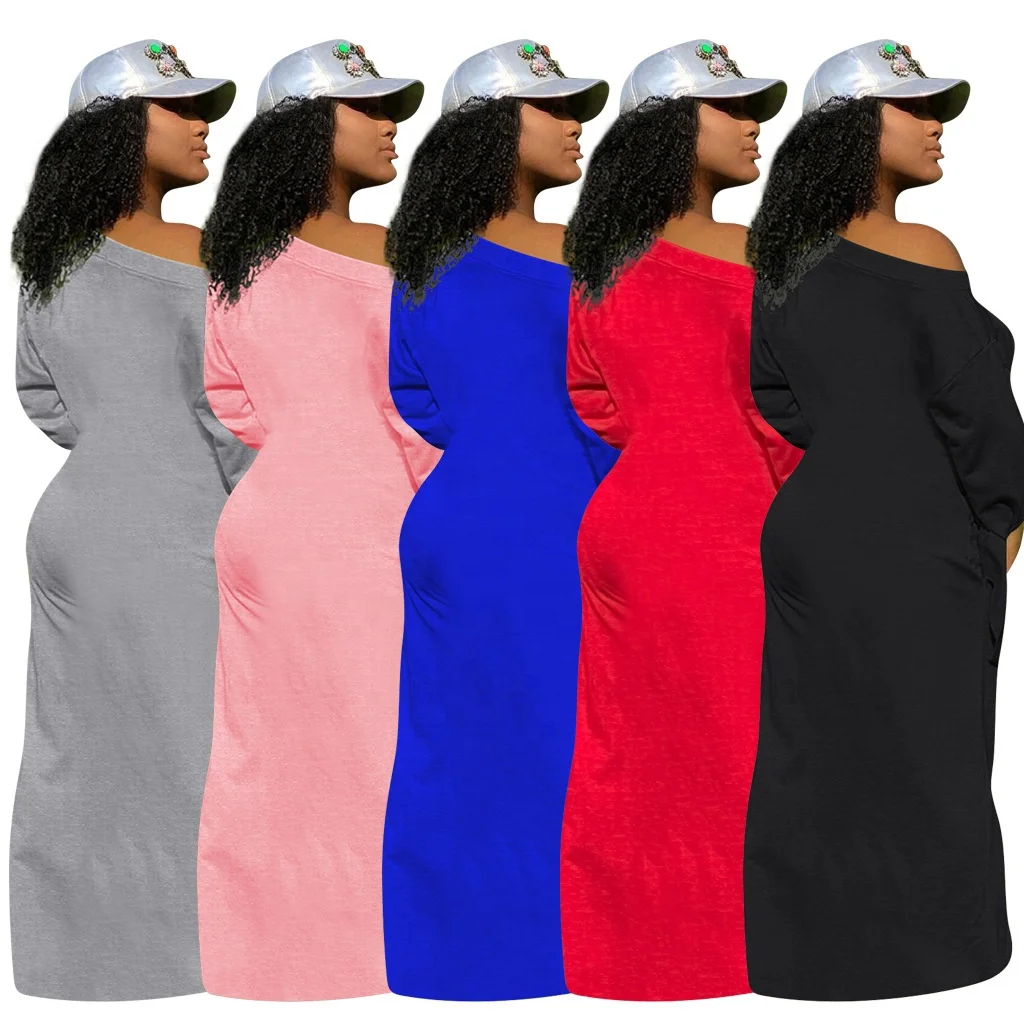 

New Arrival Wholesale Autumn Cheapest Long Sleeve Cotton Pink Pocket maxi dresses women long, Shown