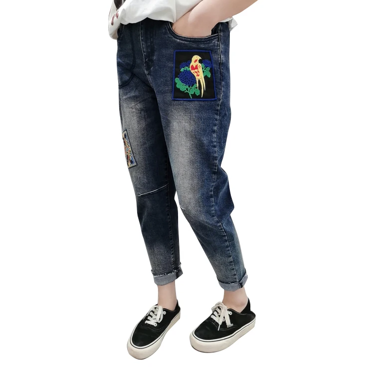 

Spot Factory Direct Sales Pattern Stitching Pants Animal Embroidery Women's Jeans