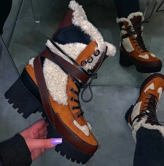 

Winter Women Waterproof Snow Boots Cotton Warm Side Zipper Outdoor Flat Low Heel Boots Ladies Wholesale Drop Shipping OEM ODM, Brown