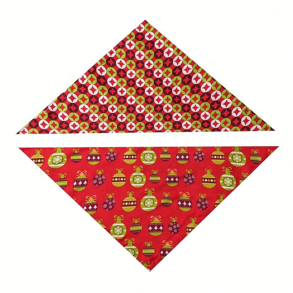 

Jhcentury Christmas Print Pet Triangle Bandage Cat Dog Bandanas