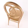 Gold Color Wooden Bridal Princess Phoenix Dining Chair Wedding