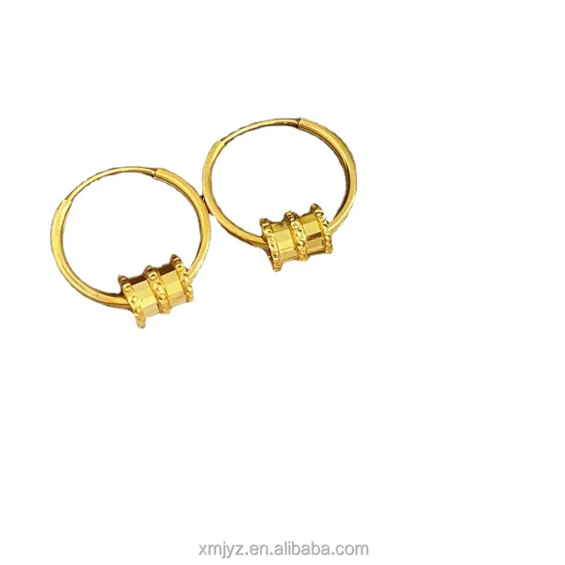 

Certified In Stock Wholesale 5G Gold Earrings New 999 Pure Stud Fashion 24K