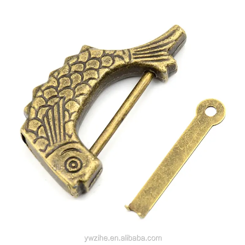Zinc Alloy Chinese Retro Padlock w/ Locking Key Decorative Collection Gift 
