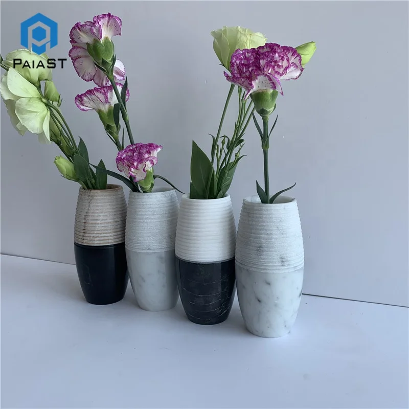 

Wholesale Natural marble flower vase for Hotel or wedding,Modern design Carrara Marble Stone Flower Vase