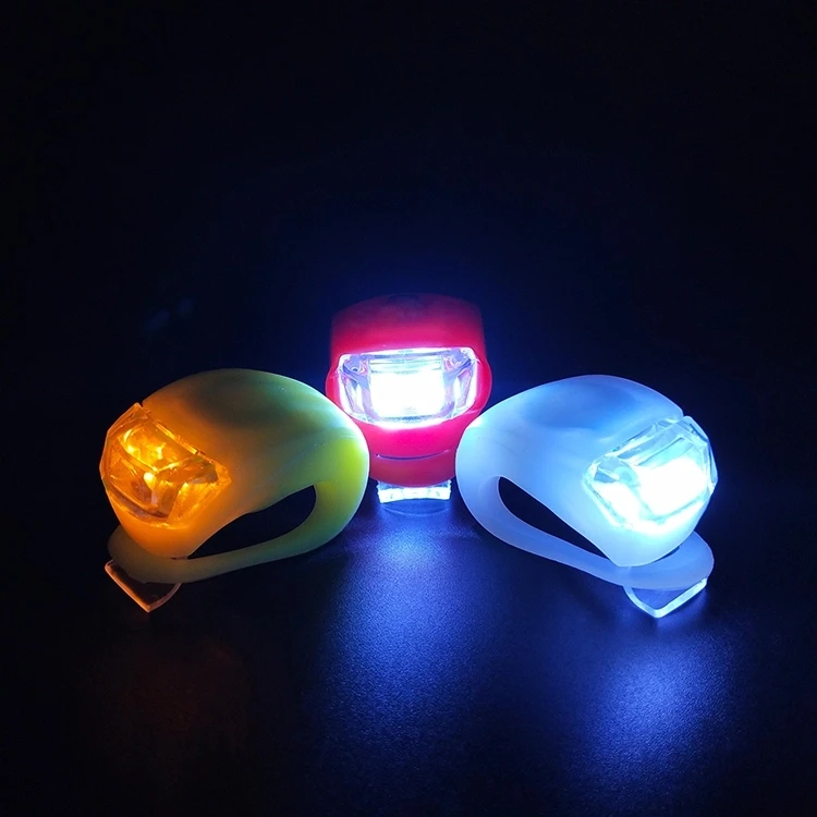 White Red Blue Green Yellow Color Silicone LED Bicycle Head Front Light