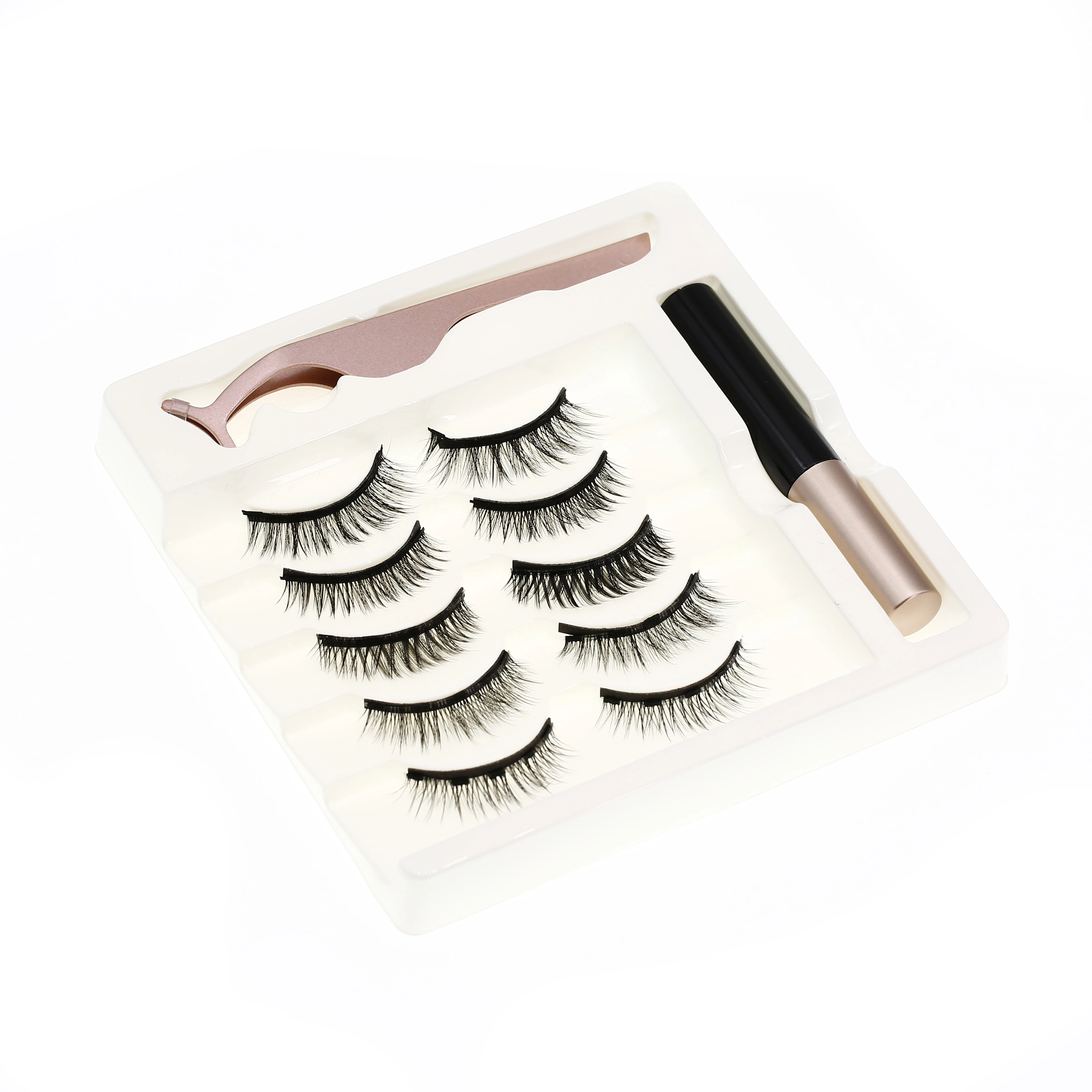 

Magnetic False Eyelashes 3d full strip faux Mink Eyelash Magnetic Eyeliner OEM Private Label magnetic eyelashes, Natural color