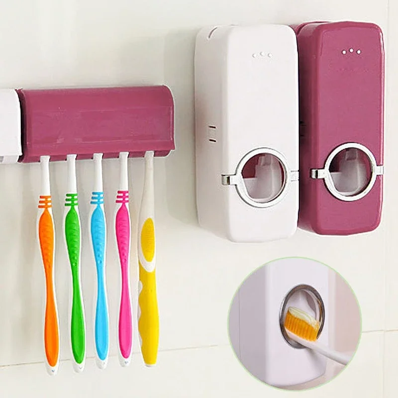 

New Bathroom Automatic Toothpaste Dispenser and toothbrush holder
