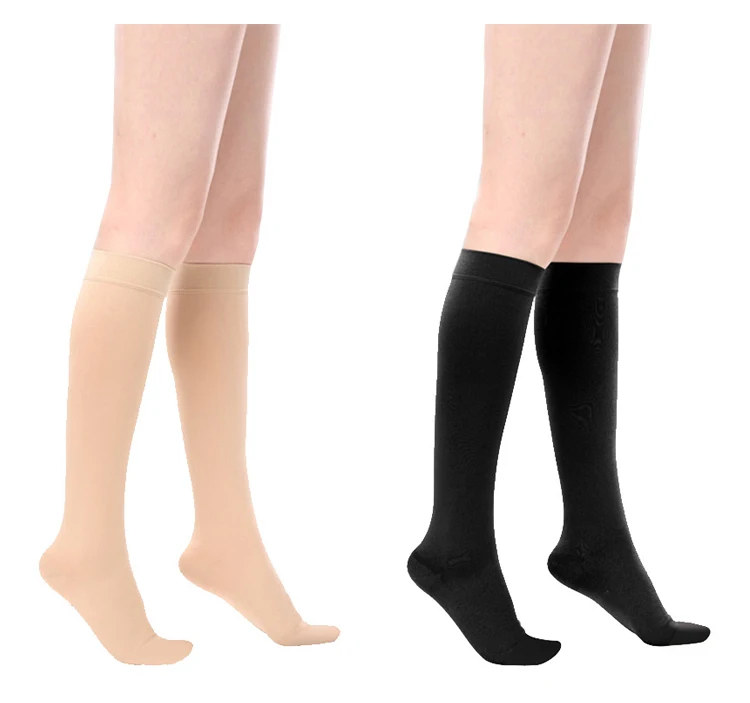 Women's Compression Stockings Thigh High Sheer, 8-15 mmHg Beige