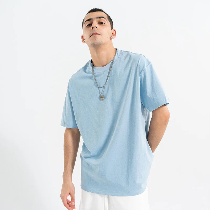 

Street Fashion Cotton Oversized Pure Colors T shirt Men 9 Colors