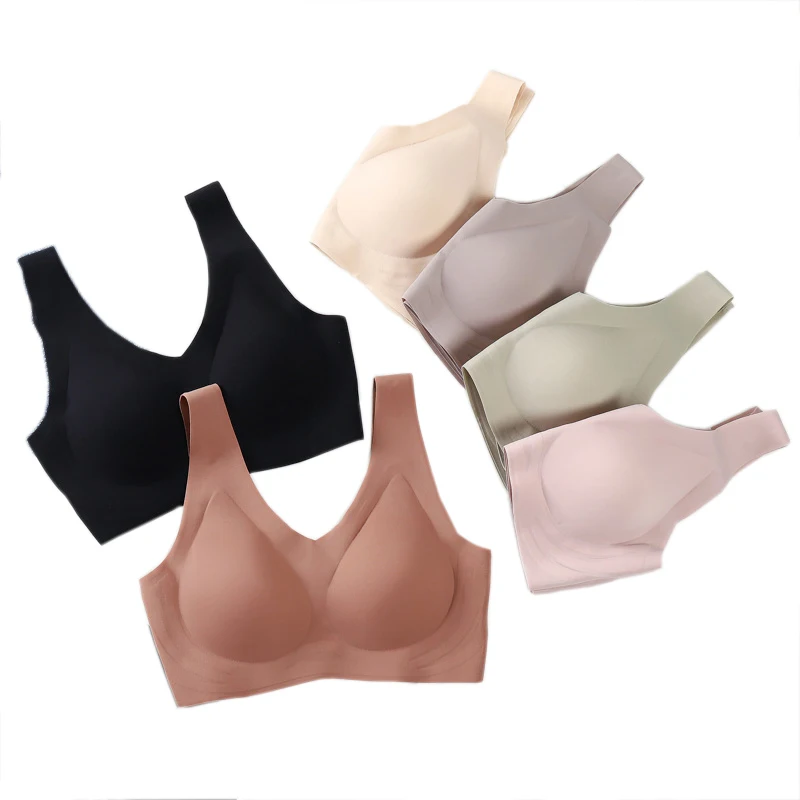 

New Pattern Latex ladies and Girls Comfort Seamless Wire Free Underwear One piece Bra