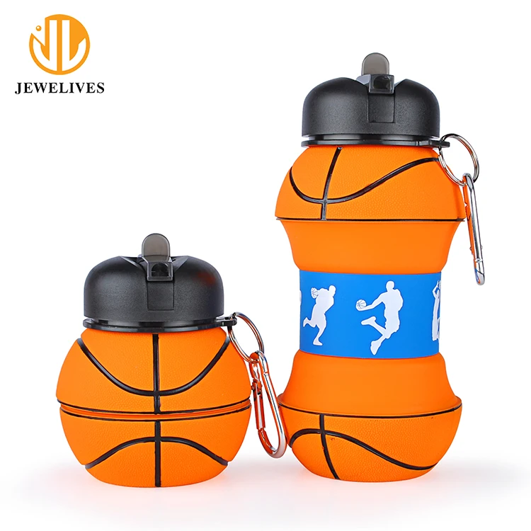 

BPA Free Sport Gym Running Bicycle Biodegradable Collapsible Foldable Water Bottle With Custom Logo, Orange