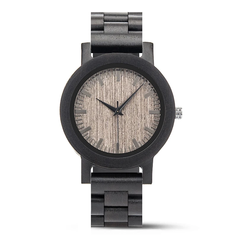 

DODO DEER Ebony Wood Watch Japanese 2035 Quartz for Men Simple Wristwatch Male