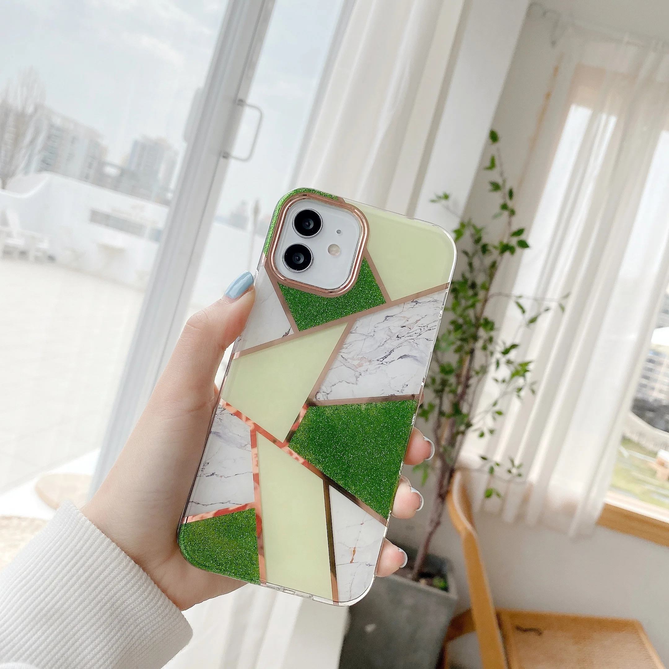 

IMD Marble Mobile Phone Case Soft TPU PC Phone Cover for iPhone 12 Mini/12/12 Pro/12 Pro Max, Multi colors