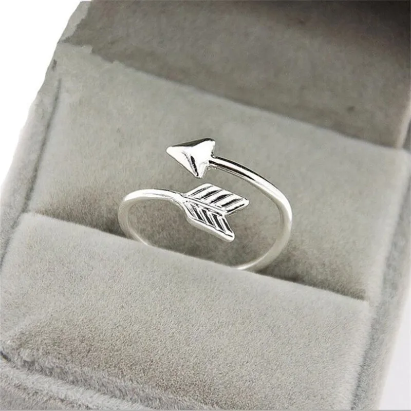 

New Simple Creative Fashion Arrow 925 Sterling Silver Jewelry Not Allergic Popular Personality Women Love Opening Rings SR575