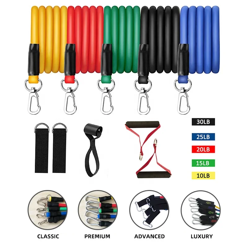 

Hot Sale Resistance bands Set of 11 Fitness Bands, Various