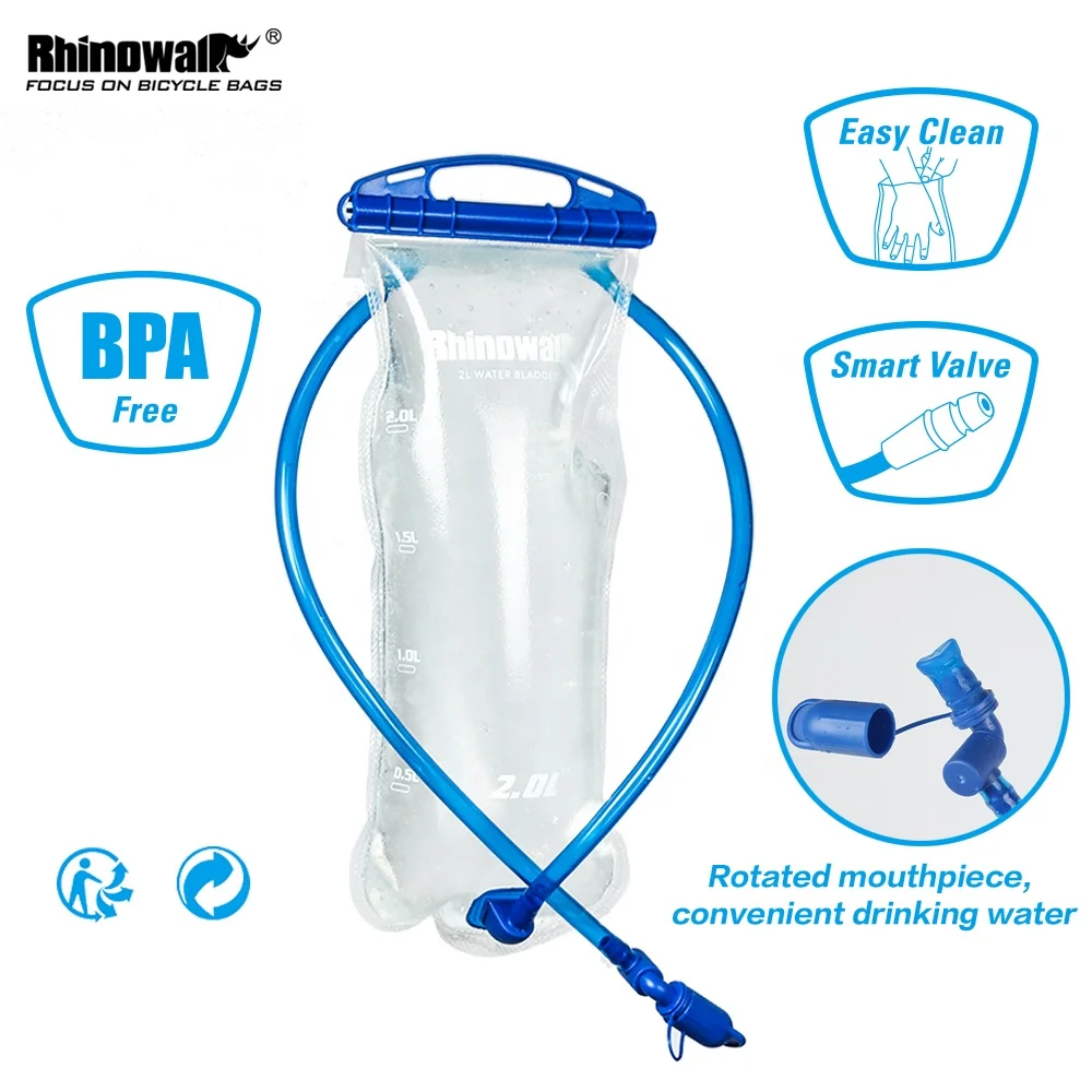 Rhinowalk 2L Water Bladder Bag Portable Bicycle Bike Cycling Water Bag Outdoor Camping Sports Hiking Water Bag Transparent