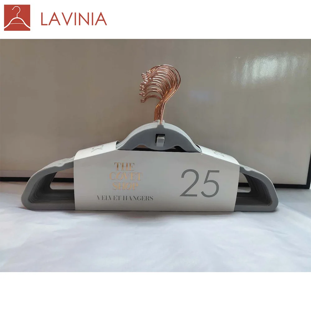 

LAVINIA Amazon Hot Sale grey velvet shirt hangers for suits black, Any color