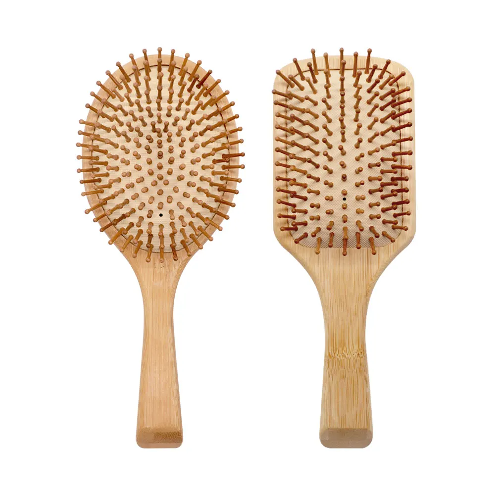 

New Design Private Label Eco-friendly Bamboo Paddle Air Cushion Hair Detangling Brush
