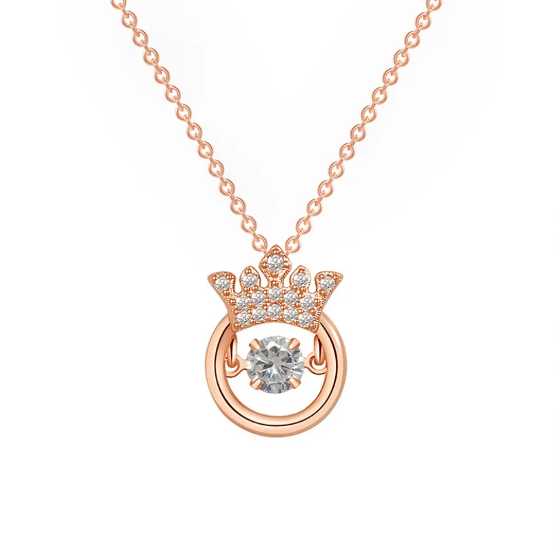 

Hollow-out send girlfriend pendant advanced beating heart smart crown necklace, Colorful