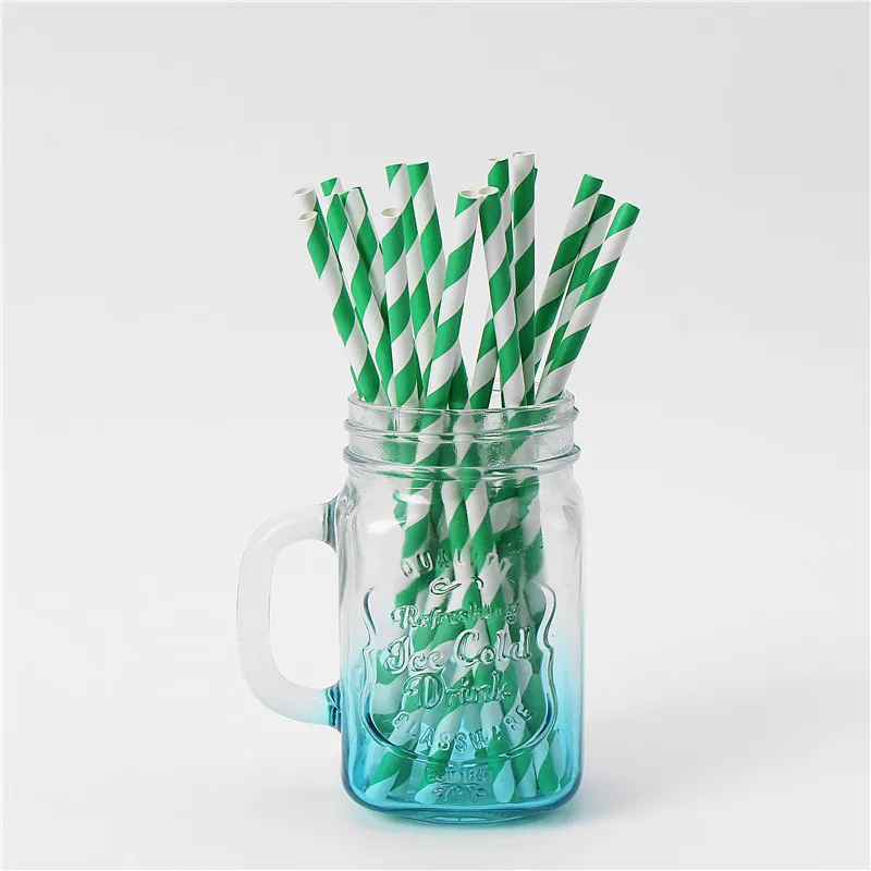 

Individual Wrapped Eco Friendly Green Disposable Printed Biodegradable Paper Drinking Straws