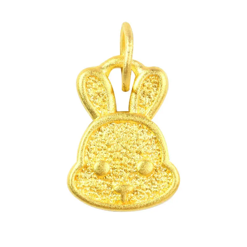 

Certified Pure Gold 999 Rabbit Head Necklace 5G Cyanide-Free Gold Lucky Rabbit Pendant Twelve Zodiac Year Choker Wholesale
