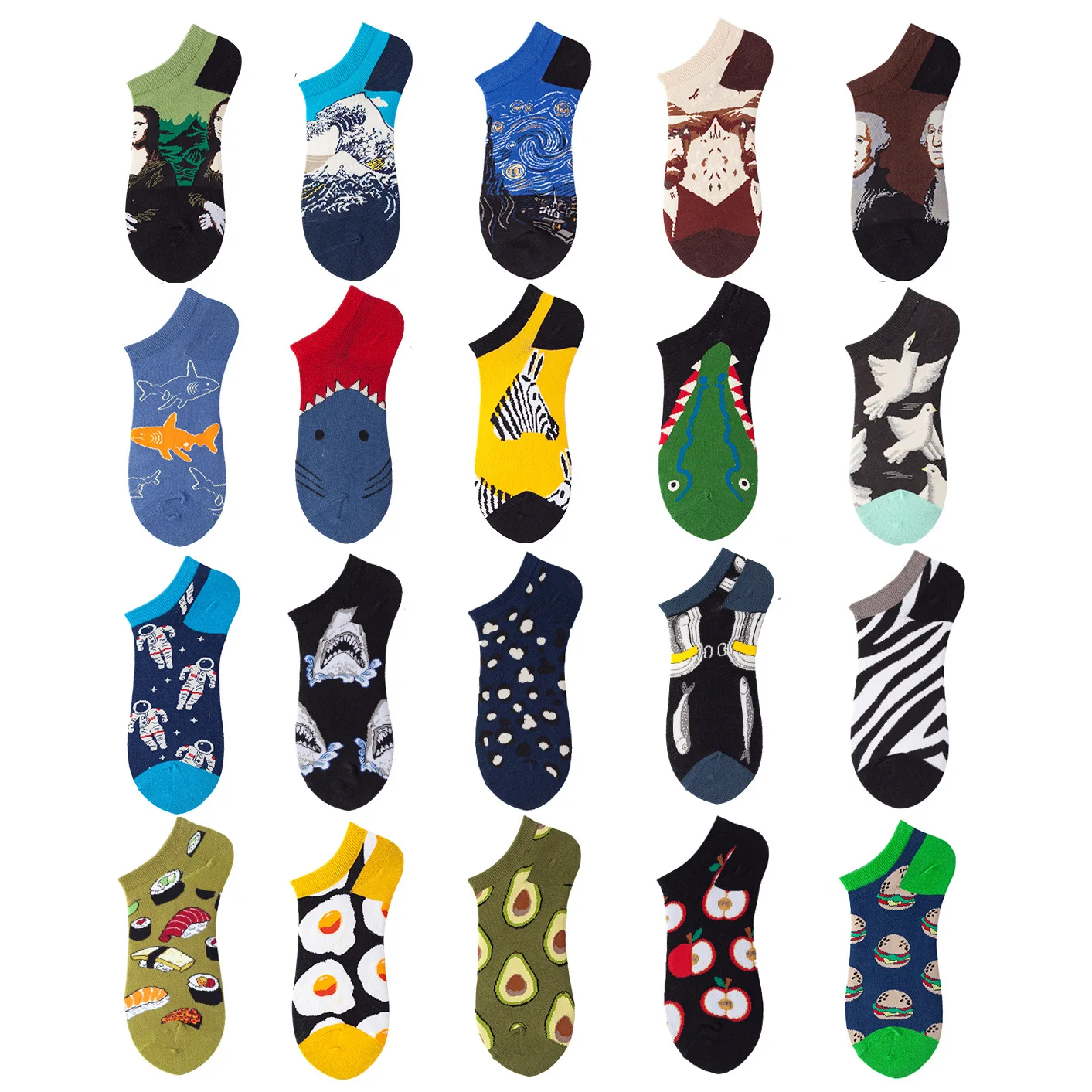 

26 Designs Happy Socks Men Women Famous Art Oil Painting Socks Starry Night Socks