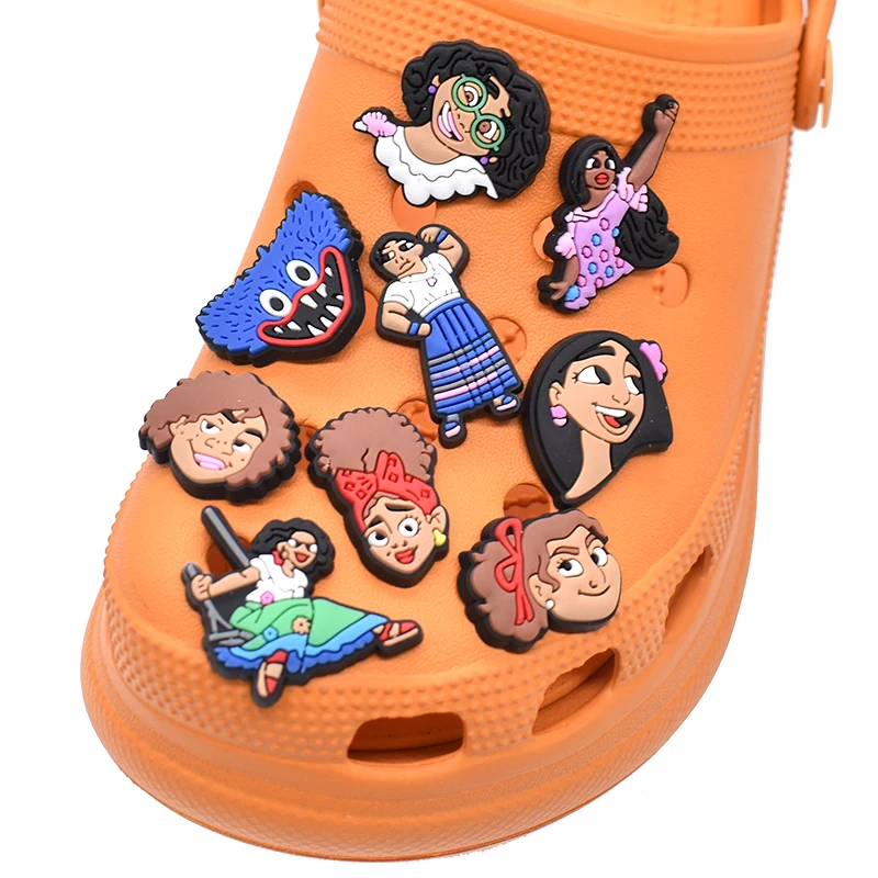 

2022 Popular Encanto Shoe Charms for Clog Decoration US Fashion Movie Croc Charms for Kids Croc Shoes Accessories, Accept customized