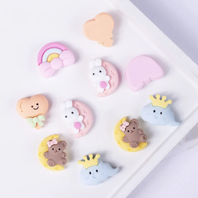 

1pcs Resin Moon Clouds Cartoon Croc Charms Clogs Shoes Buckle Charms Garden Shoes Designer Accessories Croc DIY, Pink