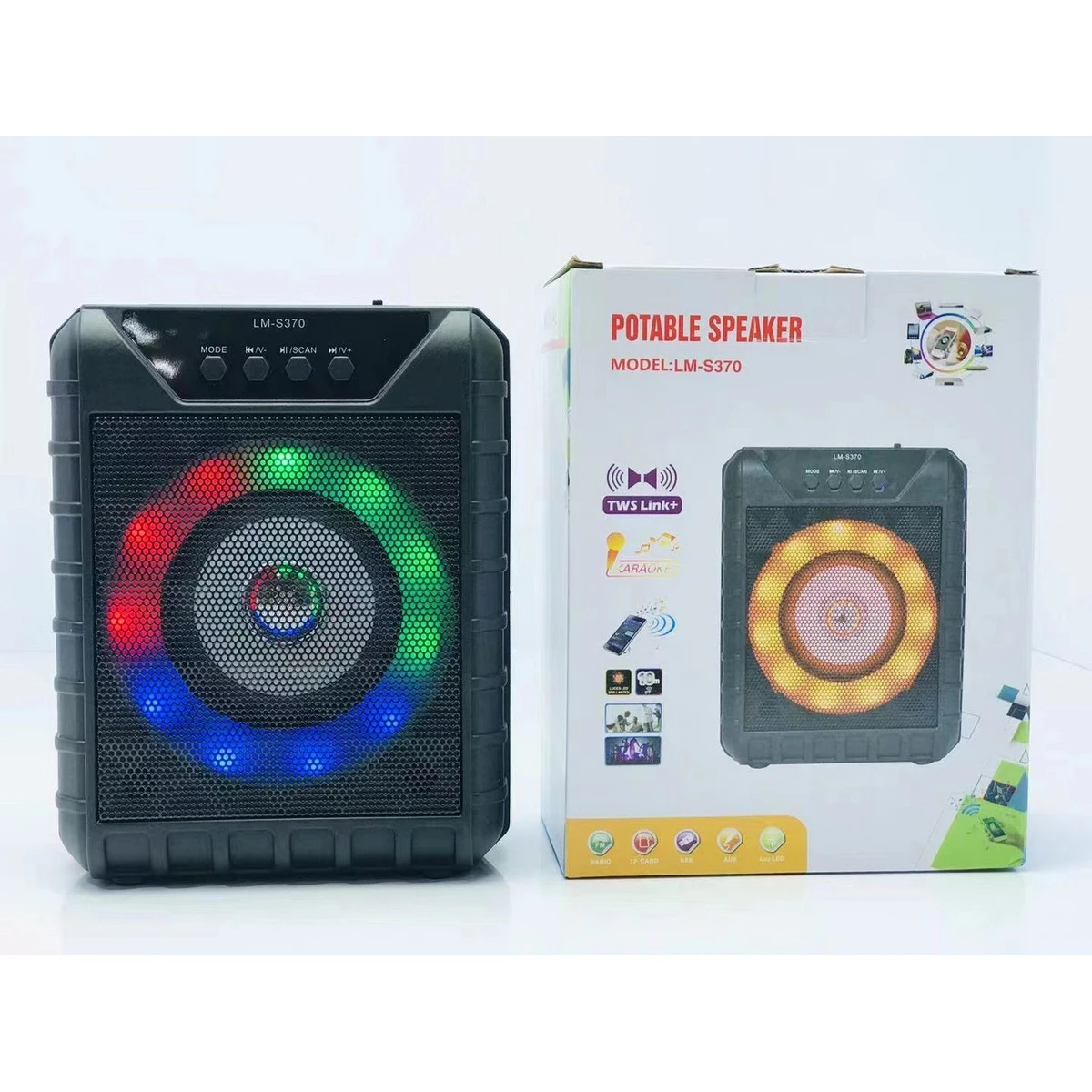 

LM-S371 New Arrival BT Speaker 3inch Mini Stereo Speaker With Ring Light