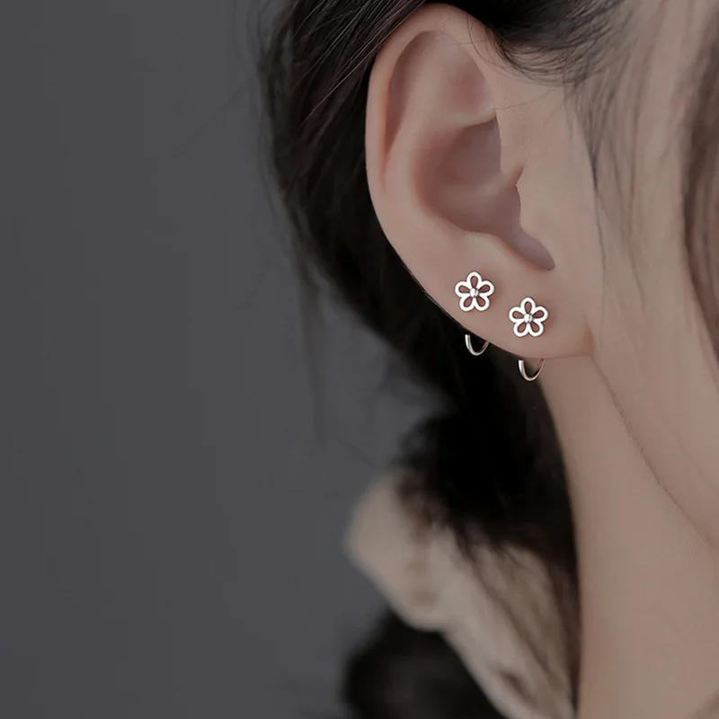 

2023 Summer Fashion S925 Sterling Silver Hollow Flower Luxury Jewelry Earrings For Women